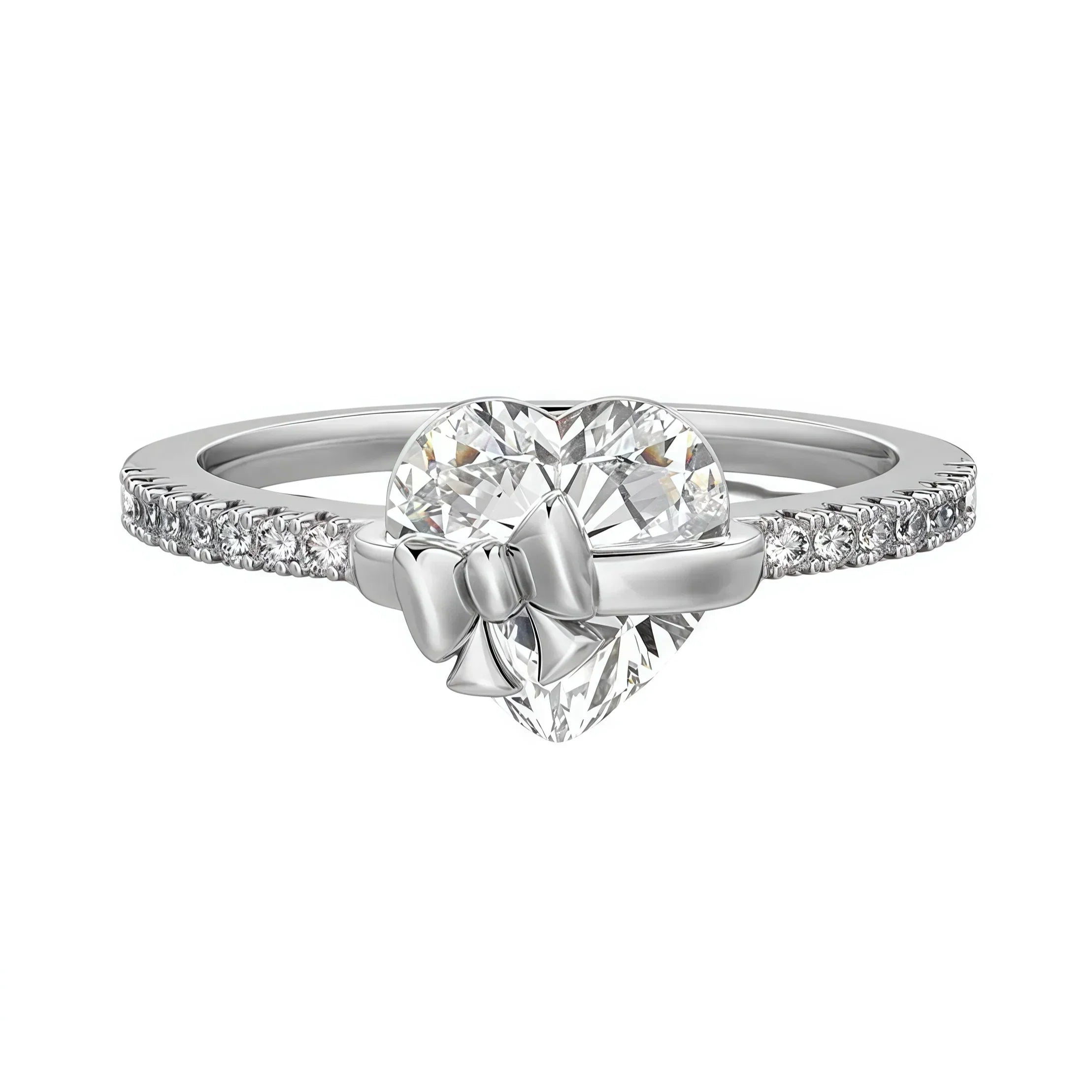 Silber Bow Heart Ring