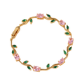 Elegante Goldene Tulpen Armkette