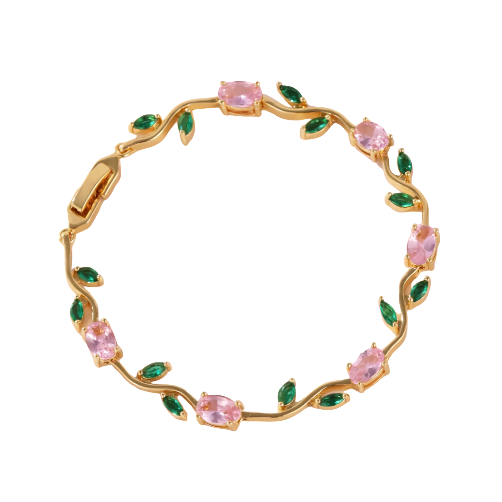 Elegante Goldene Tulpen Armkette